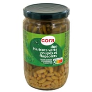 Cora duo haricots verts et flageolets 72cl 390g