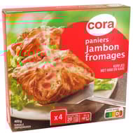 Cora 4 paniers feuilletés jambon fromages 400g