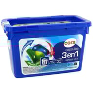 Cora lessive doses bi compartiment 18x24.5ml 18 lavages