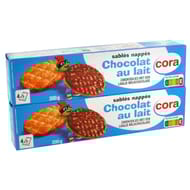 Cora sablés nappés au chocolat au lait  lot de 2x200g