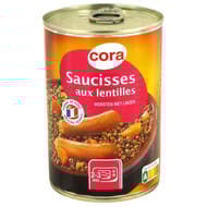 Cora saucisses lentilles 420g