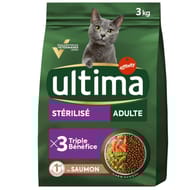 Ultima croquettes chats stérilisés adulte saumon 3kg