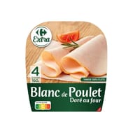 Carrefour extra blanc poulet doré au four 4 tranches 160g