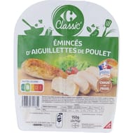 Carrefour classic' emincés d'aiguillettes de poulet 2 barquettes  - 150g