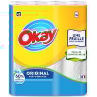 Okay essuie-tout 16 rouleaux blanc