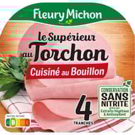 Fleury Michon jambon le torchon conservation sans nitrite 4 tranches 140g