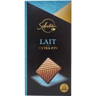 Carrefour sélection tablette de chocolat au lait extra fin - 100g