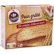 Carrefour original pain grillé blé complet 500g
