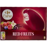 Carrefour extra 4 bâtonnets glace fruits rouges coeur vanille 312g