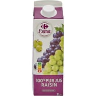 Carrefour extra jus de raisin 100% pur jus 1l