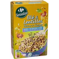 Carrefour céréales blé lentilles quinoa riz orge 400g