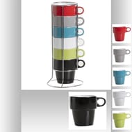 Lot de 6 mugs sur support