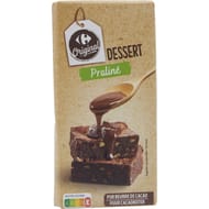 Carrefour original chocolat dessert praliné tablette 200g