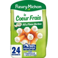 Fleury Michon 24 bâtonnets coeur frais fromage ail et fines herbes 384g
