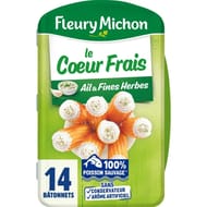 Fleury Michon 14 bâtonnets de surimi coeur frais fromage ail et fines herbes 224g