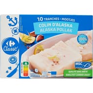 Carrefour classic 10 tranches panées colin d'Alaska 1kg