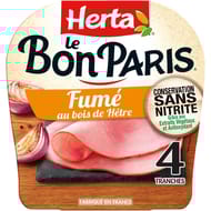 Herta le bon paris fumé conservation sans nitrite 4 tranches 140g