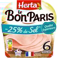 Herta le bon paris -25% de sel 6 tranches 210g