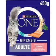 Purina croquettes pour chat adulte au saumon et céréales complètes - 450 g