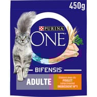 Purina one croquettes pour chat adulte au poulet et céréales complètes - 450 g