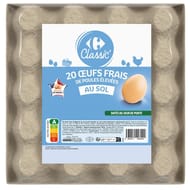 Carrefour coeur de marché 20 oeufs frais de poules élevées au sol