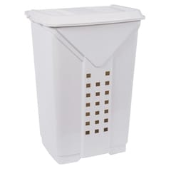 Coffre à linge prima polypropylène blanc céruse 60l