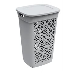 Coffre à linge almeria polypropylene gris beton 60l