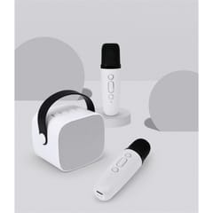 Bigben ensemble mini karaoke + 2 micros sans fil blanc PARTYK2MICWH
