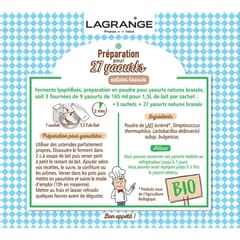 Lagrange Ferments aromatisés pour yaourts natures 3x12g 385001