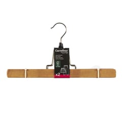Carrefour home lot de 2 cintres pinces universelles en bois