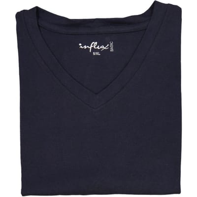 Tee shirt col v manches courtes coul basic homme MARINE XL