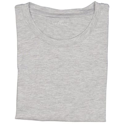 Tee shirt col ras du cou manches courtes grande taille GRIS CHINE XXXXL