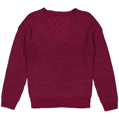 Pull manches longues AUBERGINE MELANGE T50/52