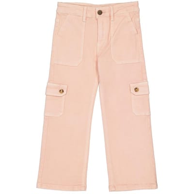 Pantalon cargo denim fille ROSE PASTEL 14 ANS