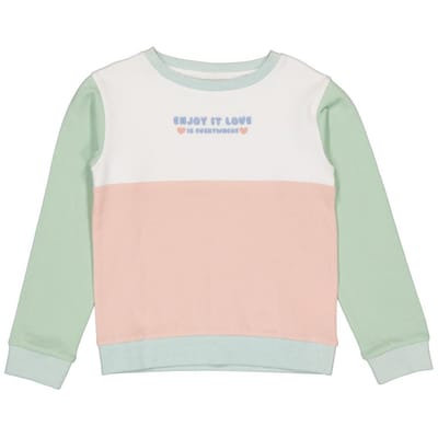 Sweat shirt fille BLANC/ROSE/SAUGE 14 ANS