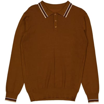 Polo maille manches longues homme CAMEL XXL