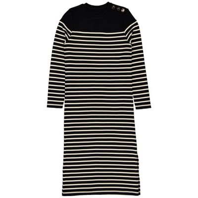 Robe pull manches longues femme BLACK/WHITE STRIPES T50/52