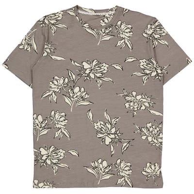 Tee-shirt mc print aop fleurs homme GRIS XXL