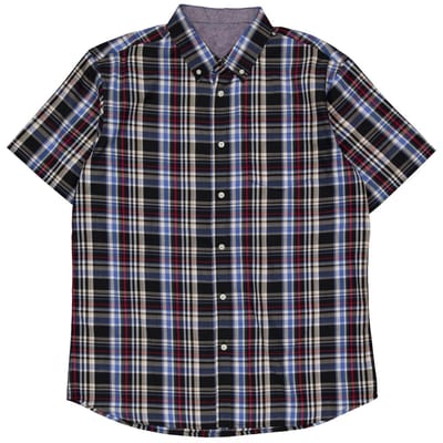 Chemise manches courtes carreaux homme NOIR XXL