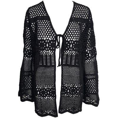 Long gilet manches longues femme NOIR 50\52