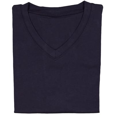 Tee shirt col v manches courtes coul basic homme MARINE L