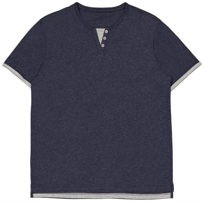 Tee-shirt manches courtes homme BLEU DENIM CLAIR CHINE L
