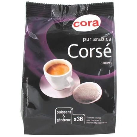 Cora dosettes souples x36 pur arabica corsé 250g