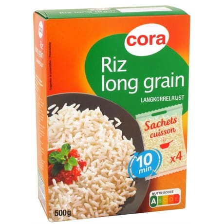 Cora riz long grain 4 x 125g
