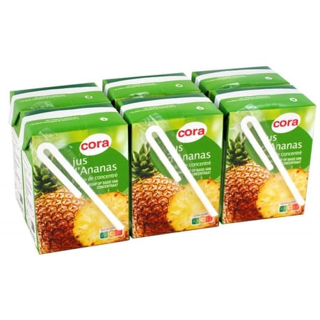 Cora jus d'ananas briquette 6 x 20cl