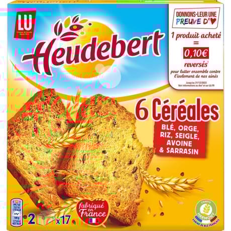 Lu heudebert biscottes 6 céréales 300g