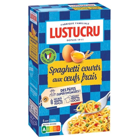 Lustucru pâtes aux oeufs frais spaghetti courts 250g
