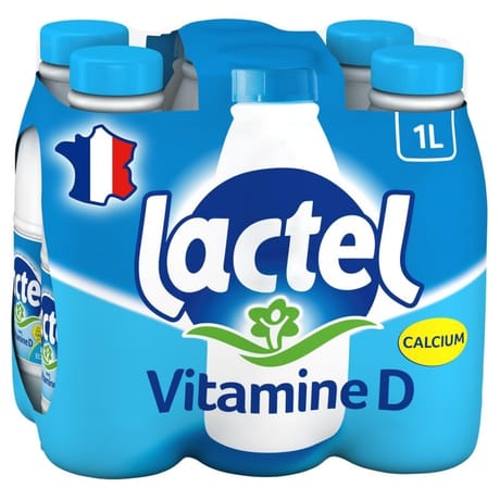 Lactel lait demi-écrémé vitamine D 6x1l