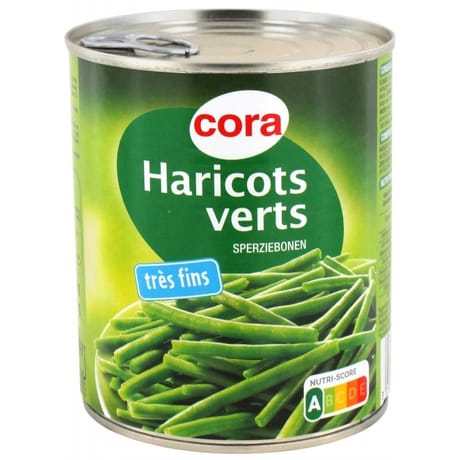 Cora haricots verts très fins entiers 4/4 440g