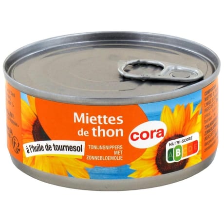 Cora miettes de thon à l'huile de tournesol 160g